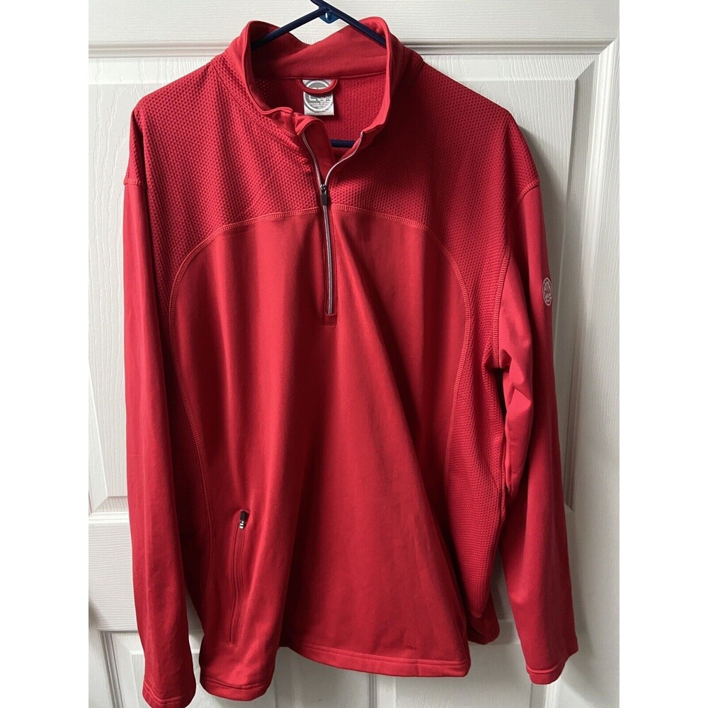 Level Wear PGA Gold Mens XL Red Vented Pullover Jacket Long Sleeved